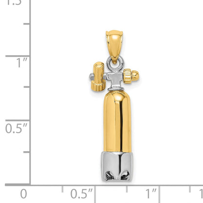 14K Bicolor-Gold 3-D Einzel-Tauchflaschen-Charm