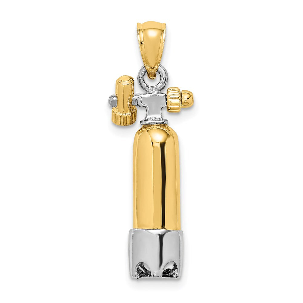 14K Bicolor-Gold 3-D Einzel-Tauchflaschen-Charm