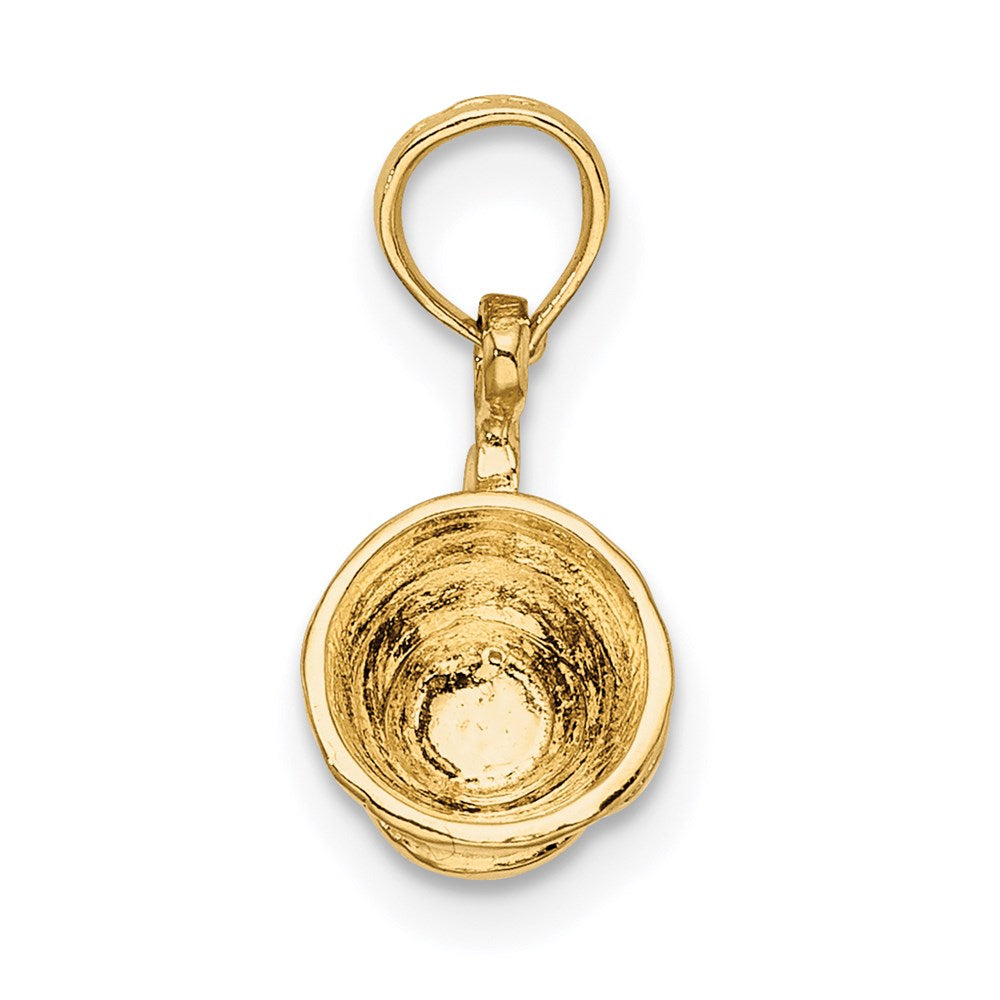 14K Gelb & Rhodium mit Rhodium 3-d Baby Cup Charm