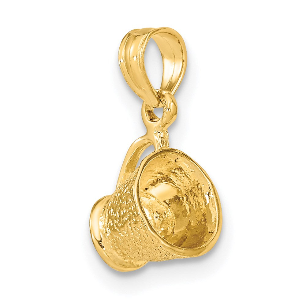 14K Gelb & Rhodium mit Rhodium 3-d Baby Cup Charm