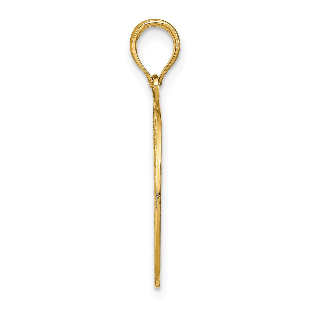 14K Gelb & Rhodium mit Rhodium Diamantiert Filigran Rund Charm