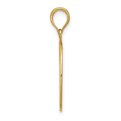 14K Gelb & Rhodium mit Rhodium Diamantiert Filigran Rund Charm