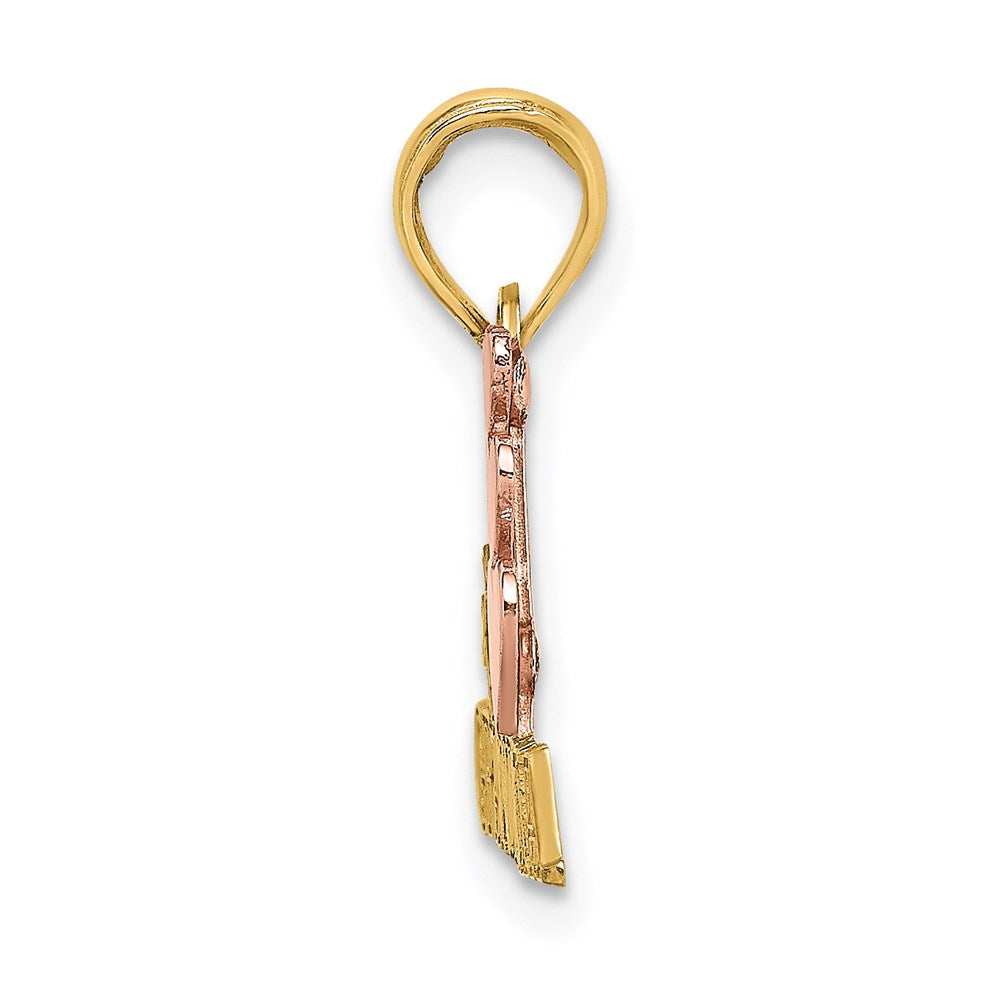 14K Bicolor #1 Oma mit Drei Herzen Charm