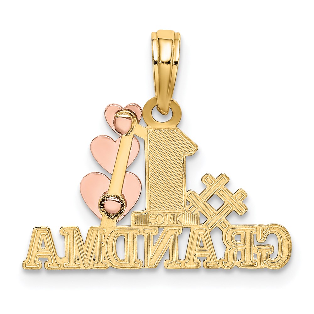 14K Bicolor #1 Oma mit Drei Herzen Charm