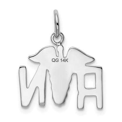 14K Weißgold Rn Charm