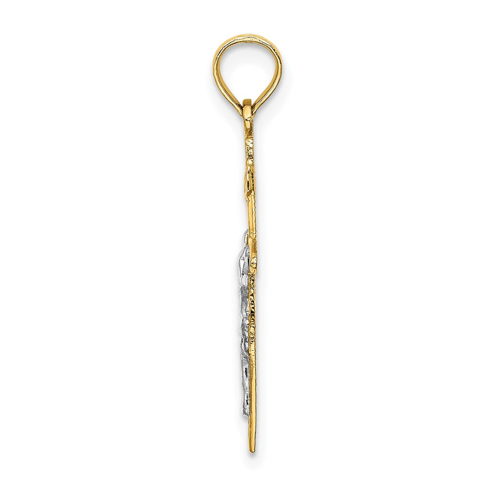 14K Gelb & Rhodium mit Inricrucifix Charm
