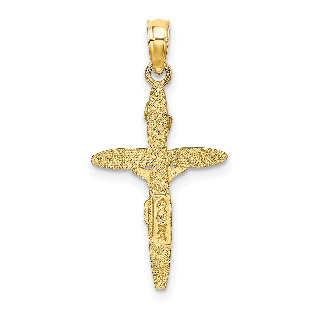 14K Gelb & Rhodium mit Inricrucifix Charm