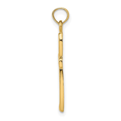 14K Gelb & Rhodium mit Filigran Kreuz Charm