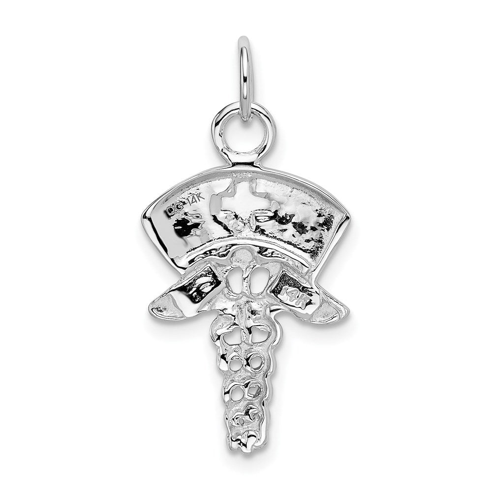 14K Weißgold Krankenschwester Symbol Charm