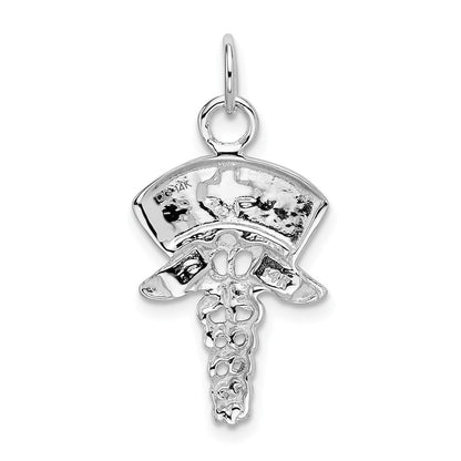 14K Weißgold Krankenschwester Symbol Charm