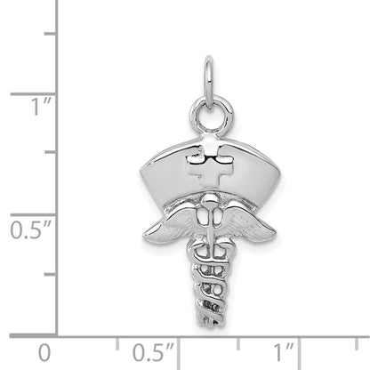 14K Weißgold Krankenschwester Symbol Charm