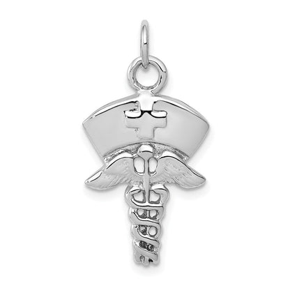 14K Weißgold Krankenschwester Symbol Charm