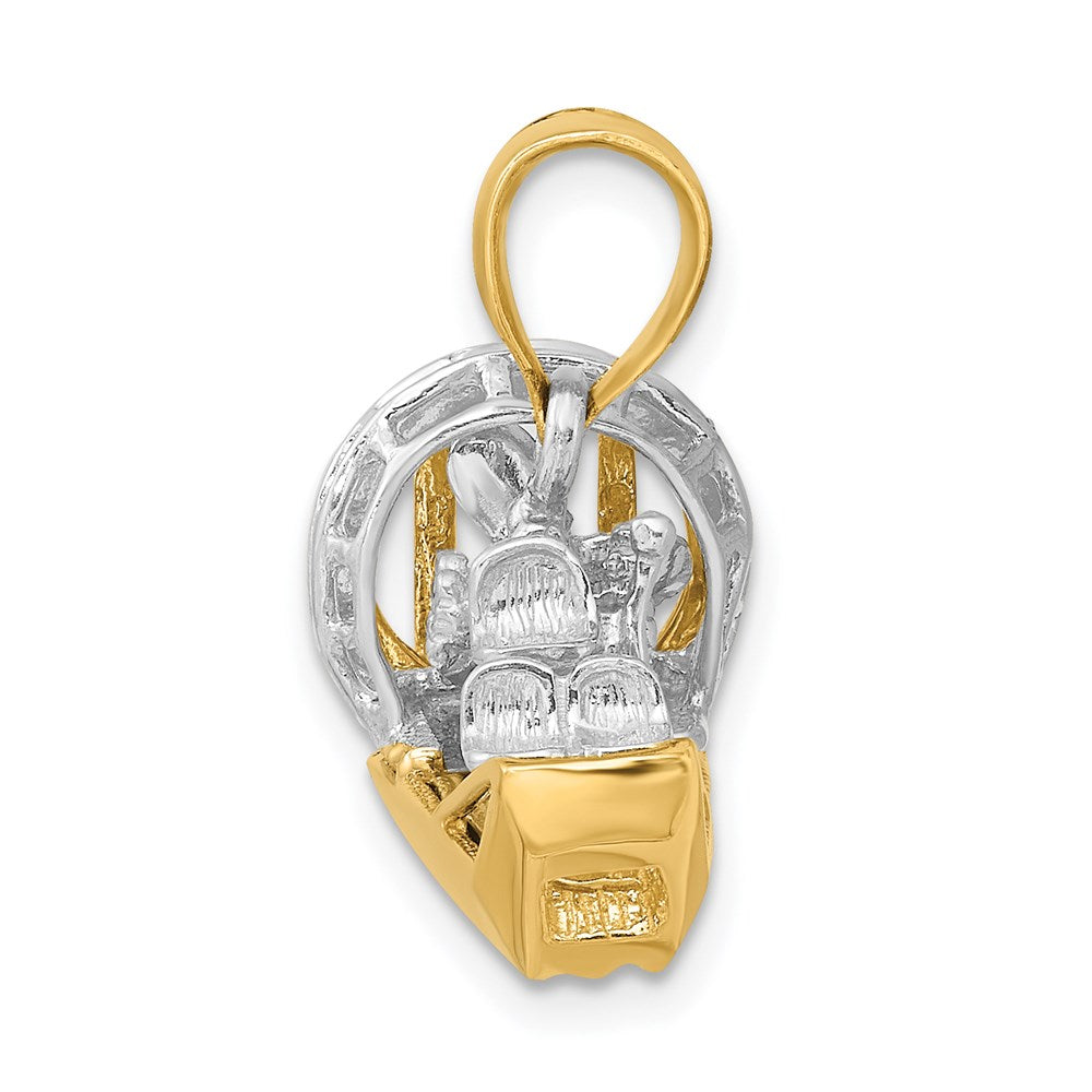 14K Bicolor-Gold 3-D-Airboot-Charm