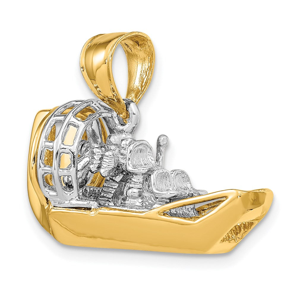 14K Bicolor-Gold 3-D-Airboot-Charm