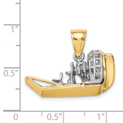 14K Bicolor-Gold 3-D-Airboot-Charm