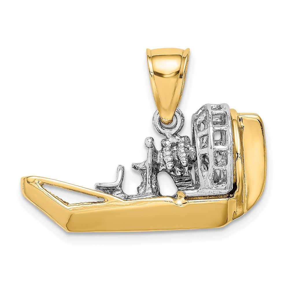 14K Bicolor-Gold 3-D-Airboot-Charm