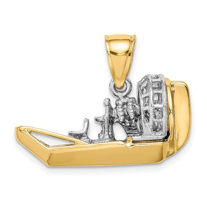 14K Bicolor-Gold 3-D-Airboot-Charm