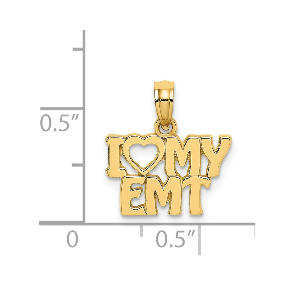 14K Gelbgold I Liebe My Emt Charm