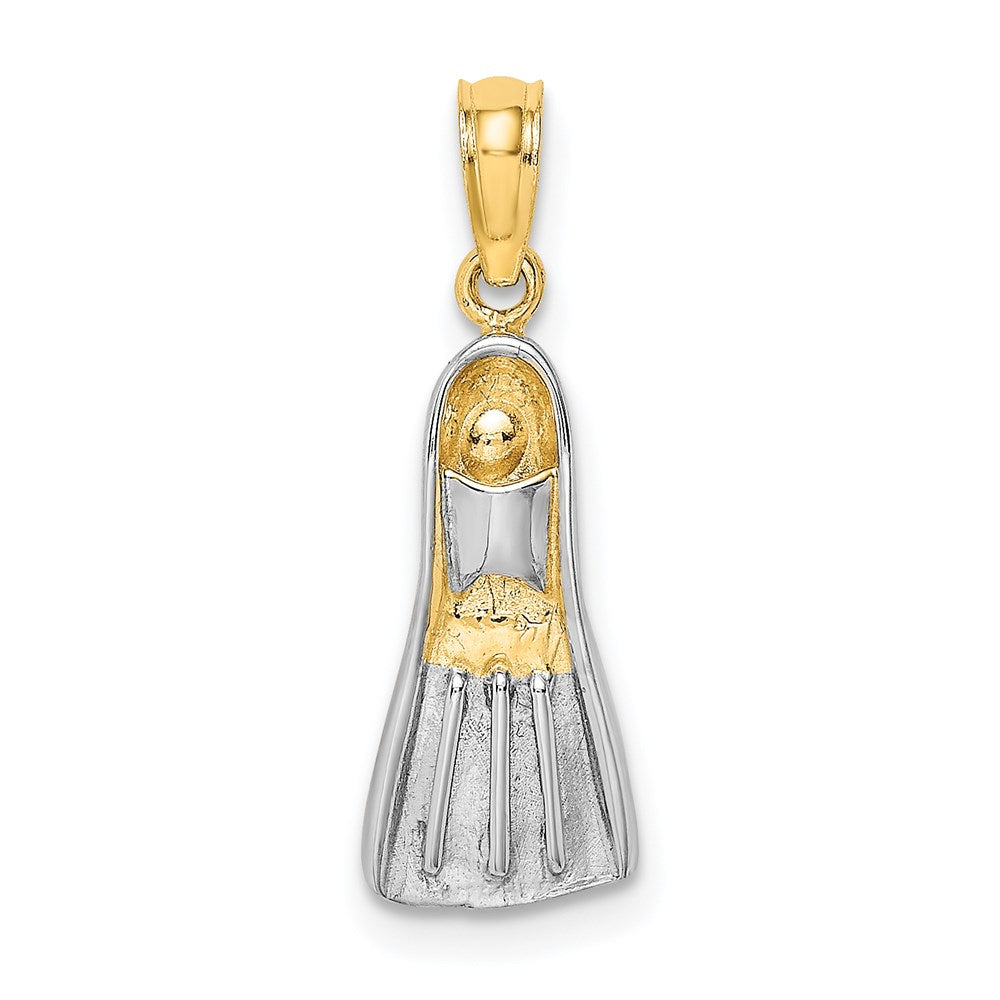 14K Gelb & Rhodium 3-d Scuba Flipper Charm