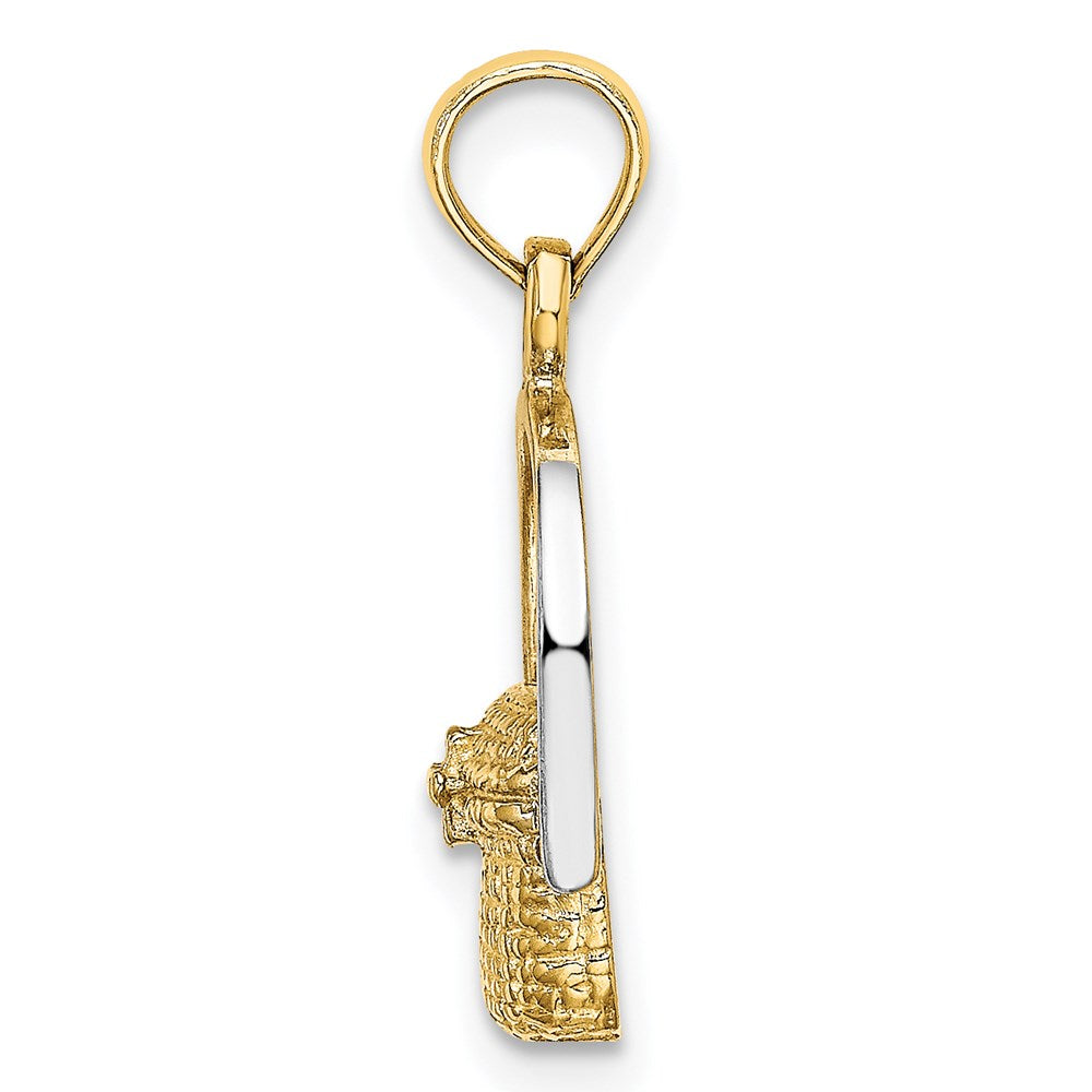 14K Gelb & Rhodium mit 2-d Nantucket Korb Charm