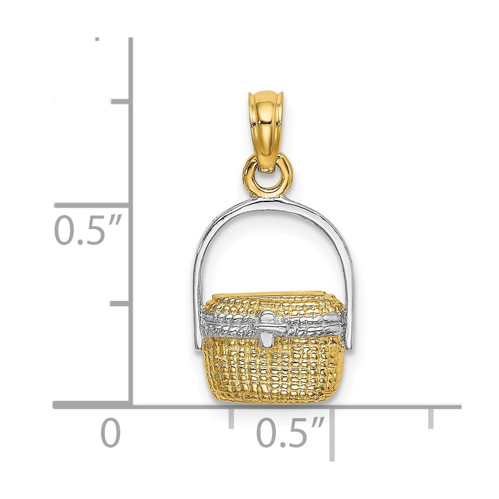 14K Gelb & Rhodium mit 2-d Nantucket Korb Charm
