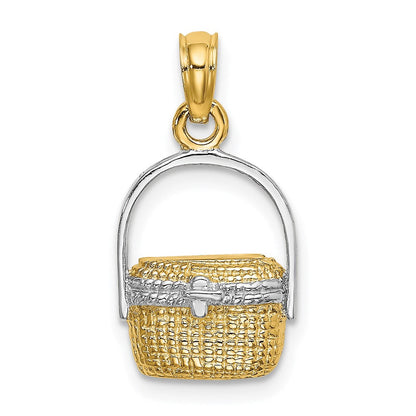 14K Gelb & Rhodium mit 2-d Nantucket Korb Charm
