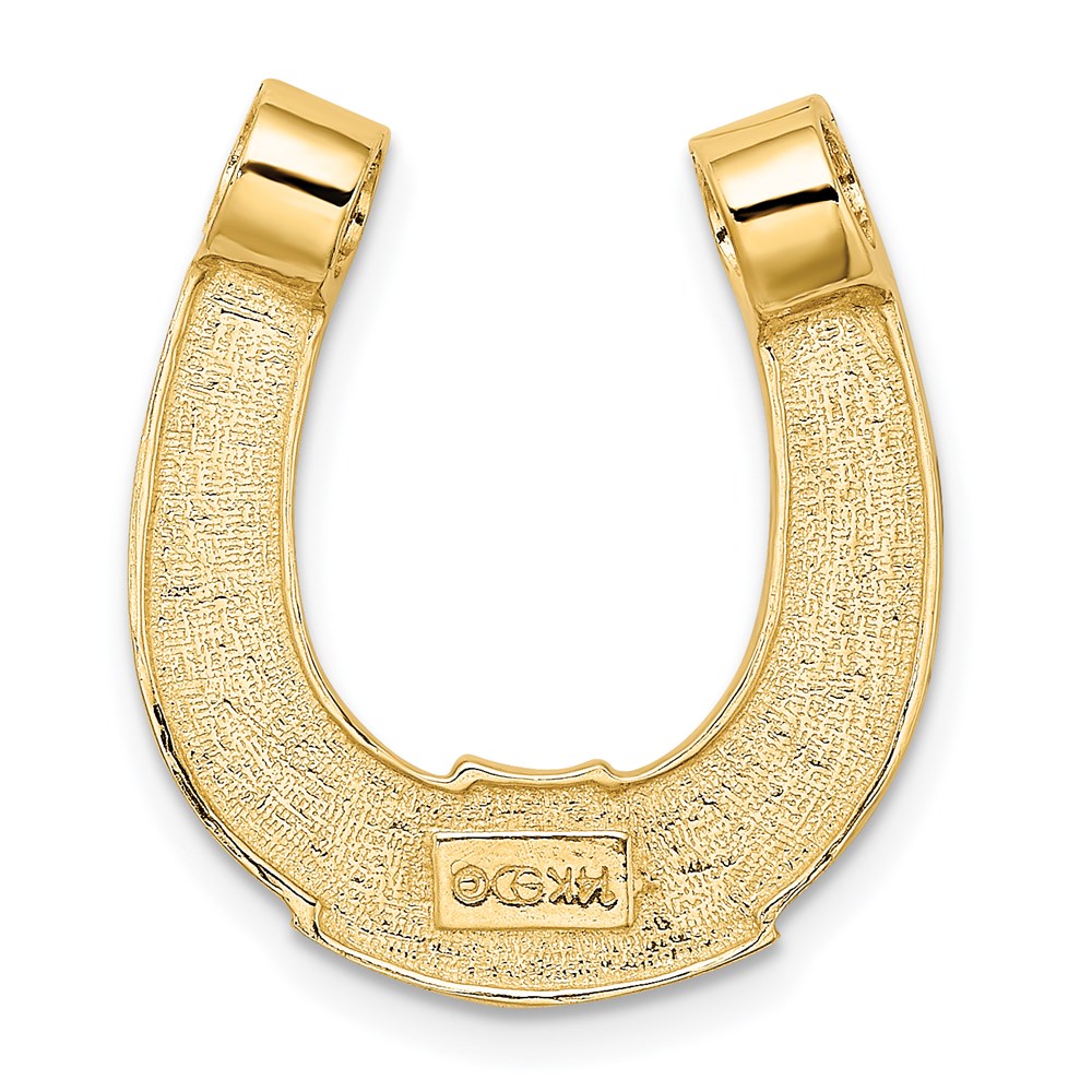 14K Gelb & Rhodium mit Hufeisen Kette Anhänger Charm