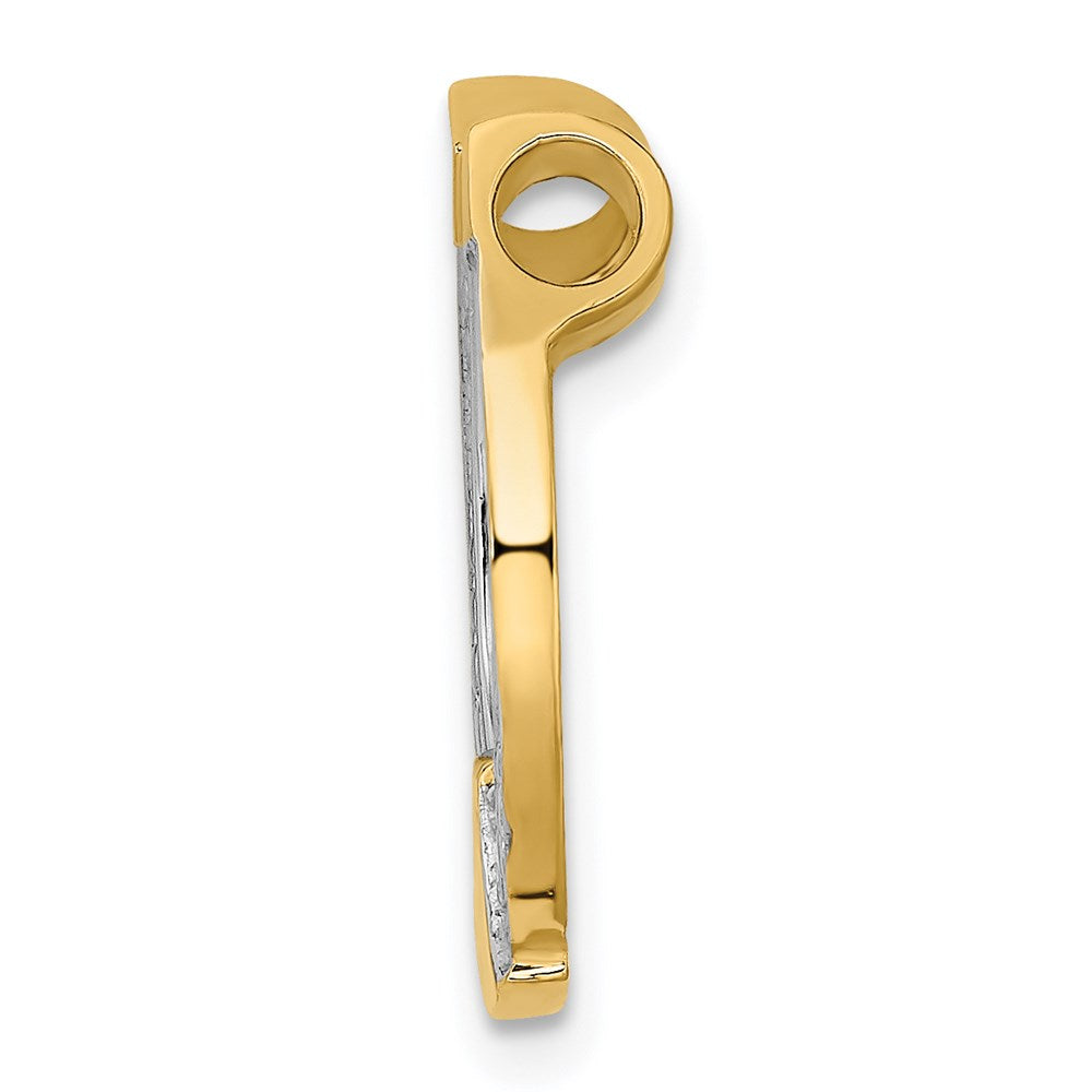 14K Gelb & Rhodium mit Hufeisen Kette Anhänger Charm