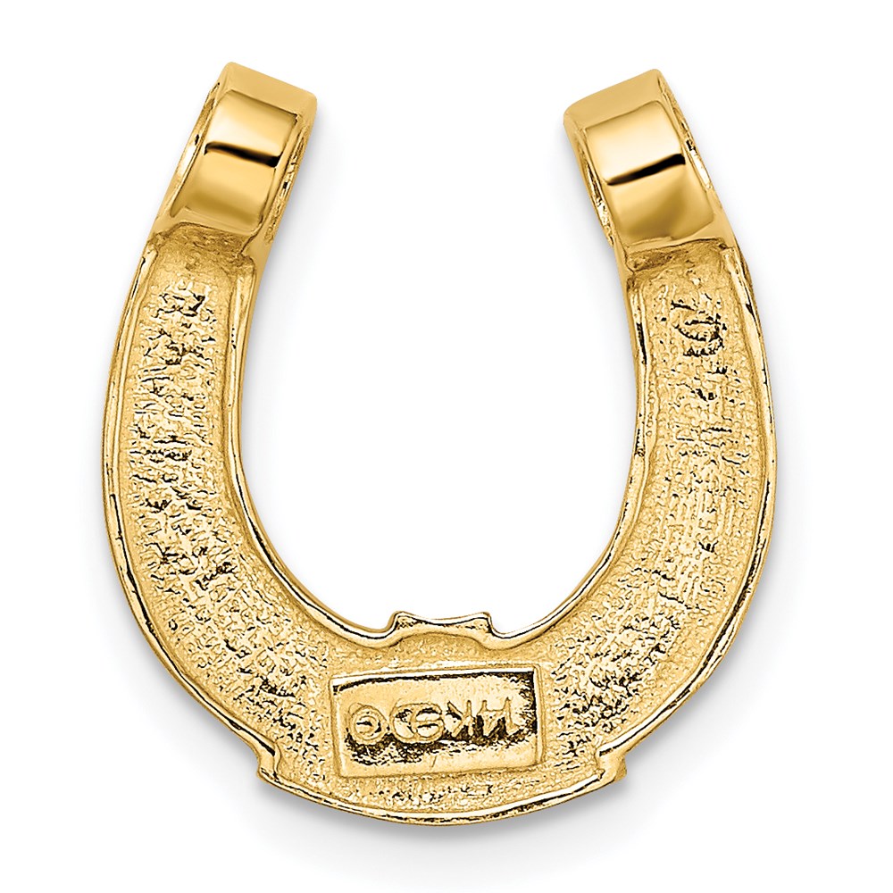 14K Gelb & Rhodium mit Hufeisen Kette Anhänger Charm
