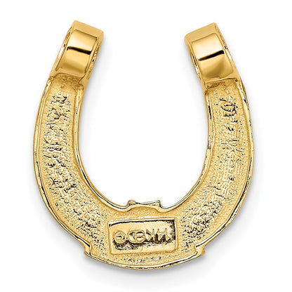 14K Gelb & Rhodium mit Hufeisen Kette Anhänger Charm