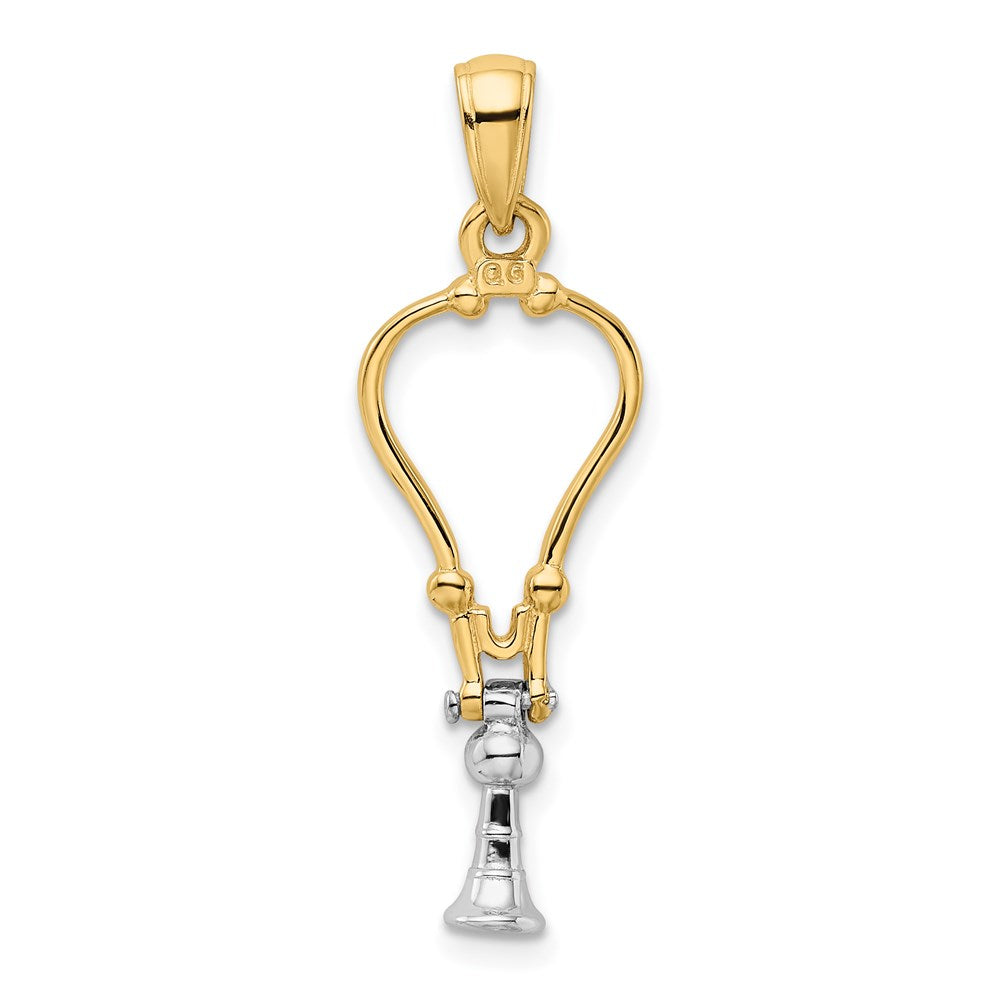 14K Bicolor Gold Bicolor Gold 3D-Stethoskop-Anhänger