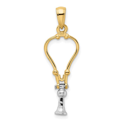 14K Bicolor Gold Bicolor Gold 3D-Stethoskop-Anhänger