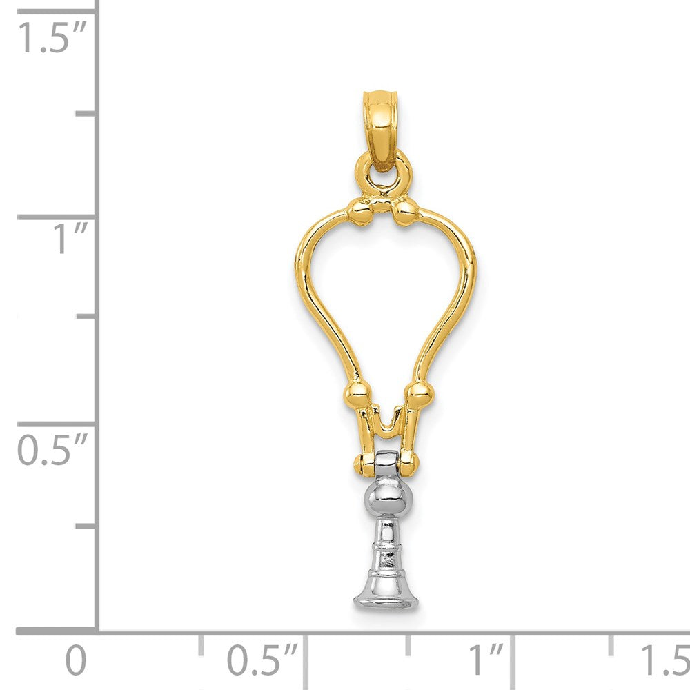 14K Bicolor Gold Bicolor Gold 3D-Stethoskop-Anhänger