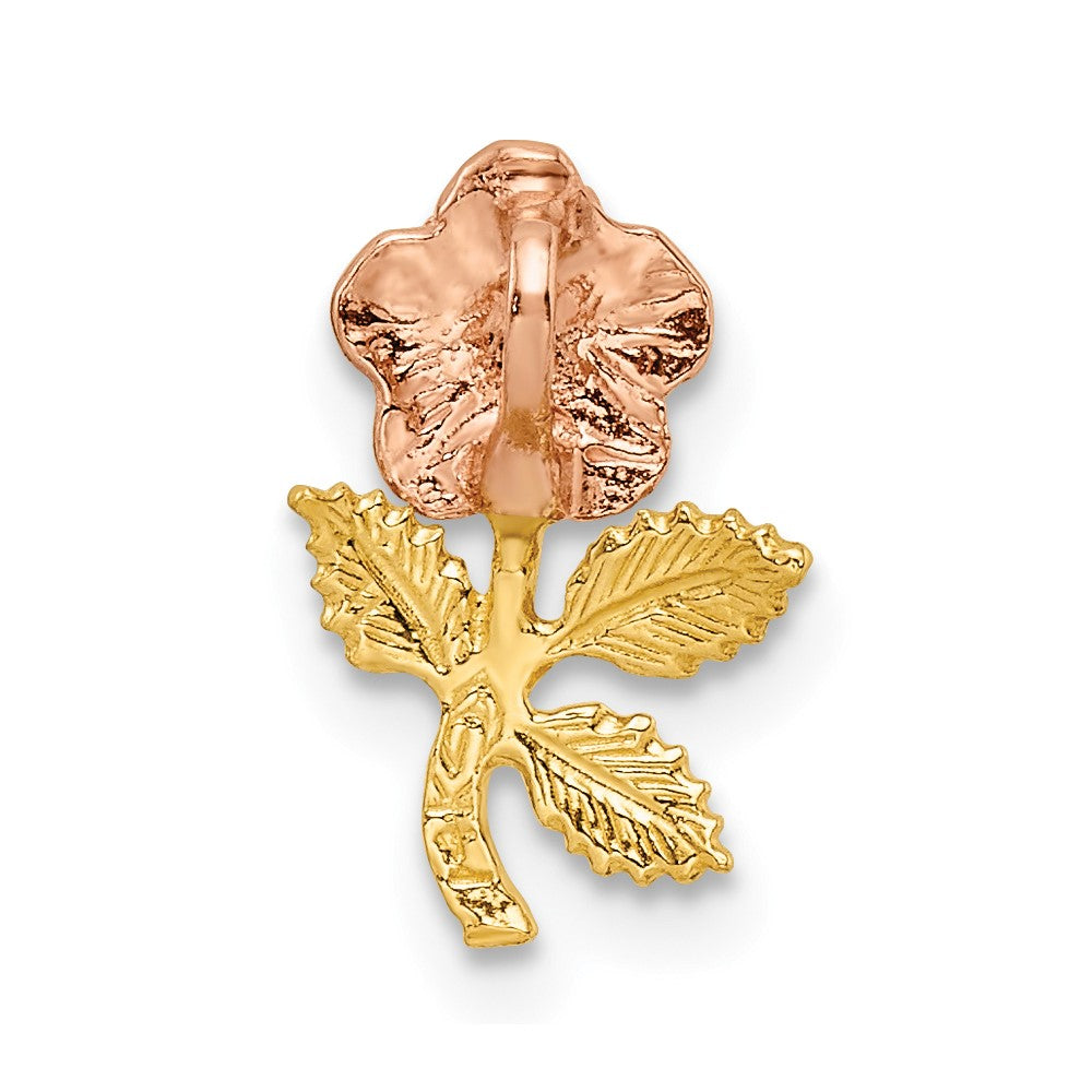 14K Bicolor Strukturiert Rose Anhänger