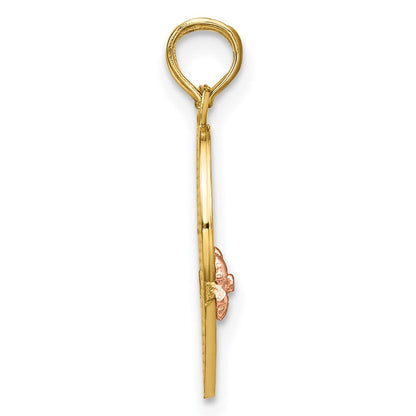 14K Bicolor-Gold BIG SIS-LIL SIS Herz-Anhänger zum Auseinanderbrechen