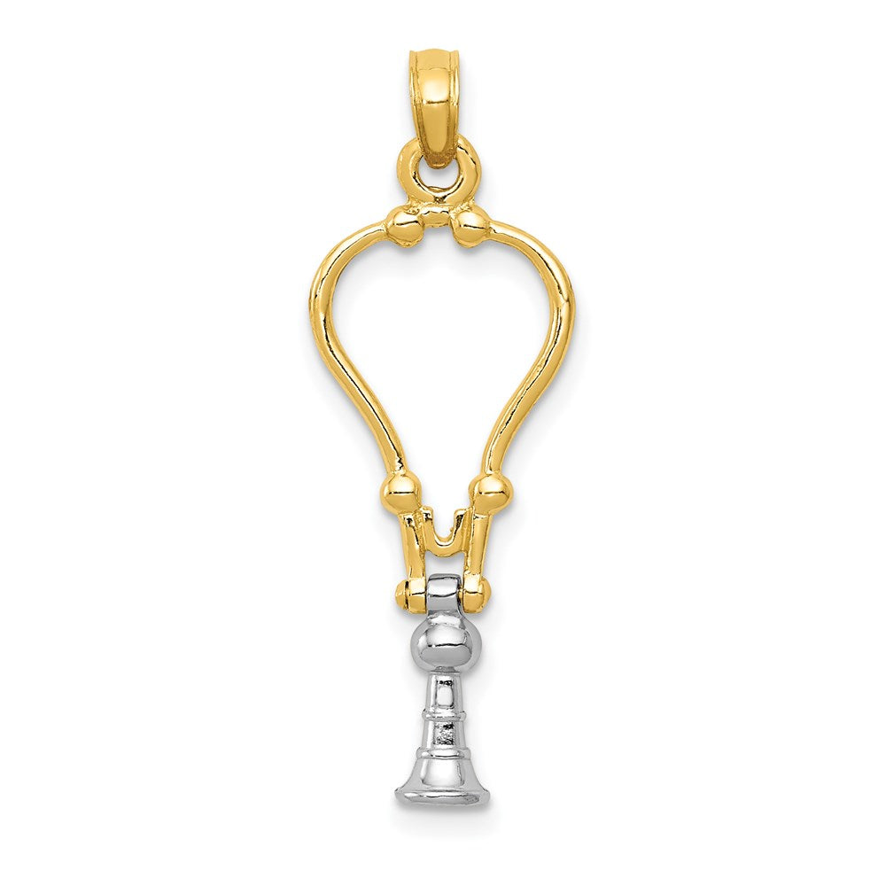14K Bicolor Gold Bicolor Gold 3D-Stethoskop-Anhänger