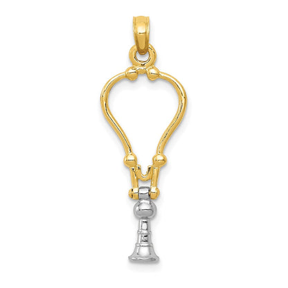 14K Bicolor Gold Bicolor Gold 3D-Stethoskop-Anhänger