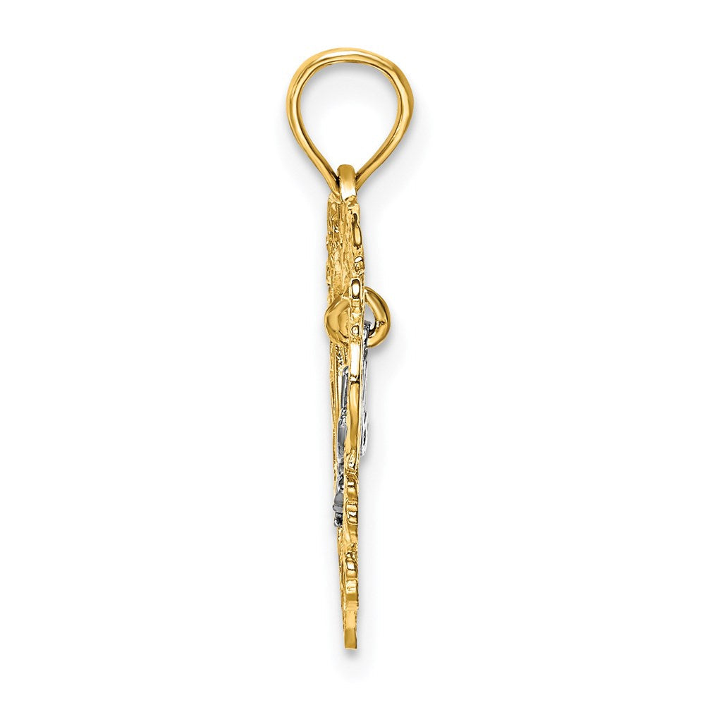 14K Bicolor Mama Inside Herz Charm