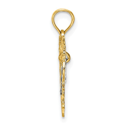 14K Bicolor Mama Inside Herz Charm