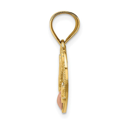 14K Bicolor-Gold #1 GRANDMA in Herzrahmen-Charm