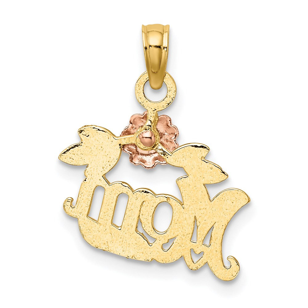 14K Bicolor Strukturiert Ranke mit Blume Mama Charm