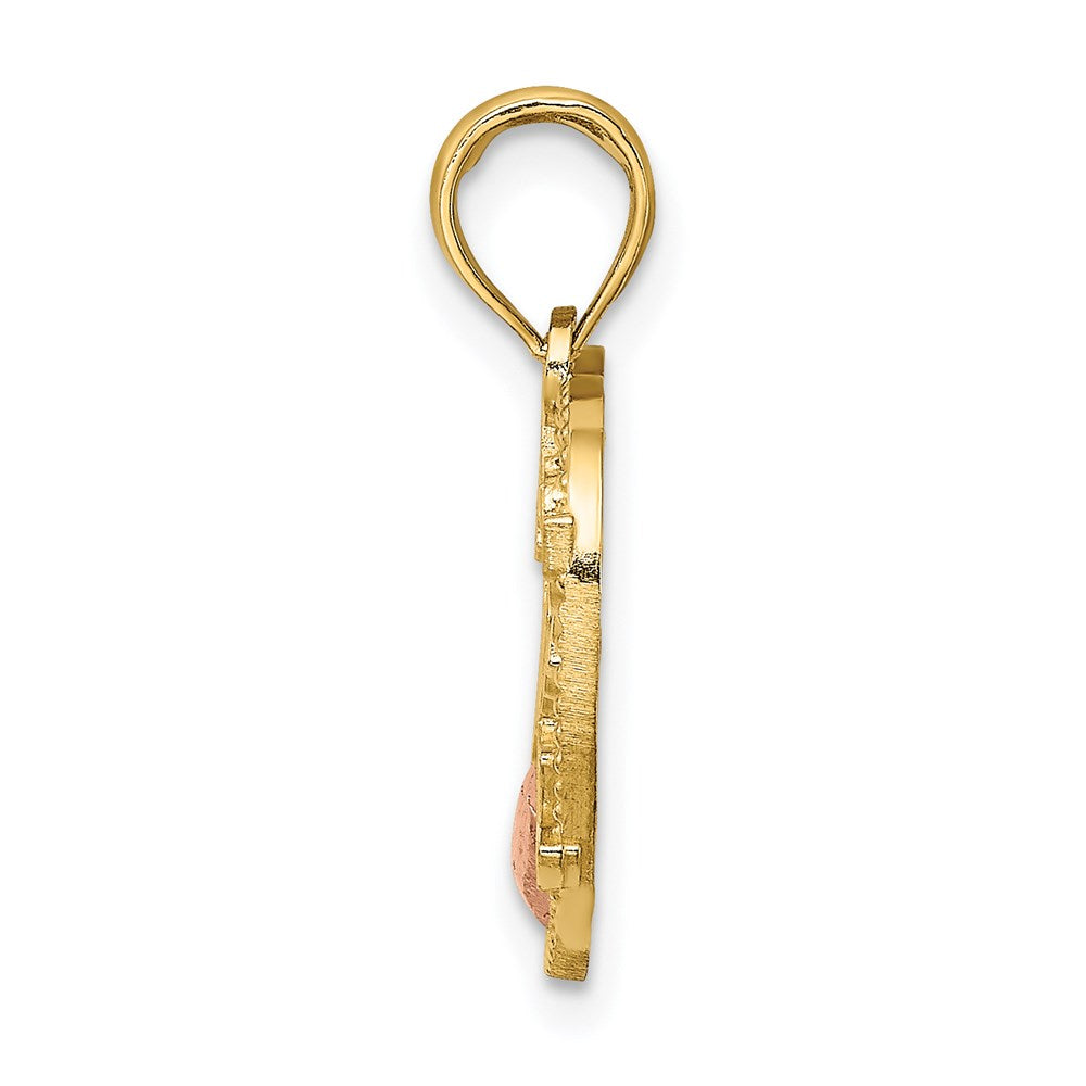 14K Bicolor Herz mit #1 Mutter Charm