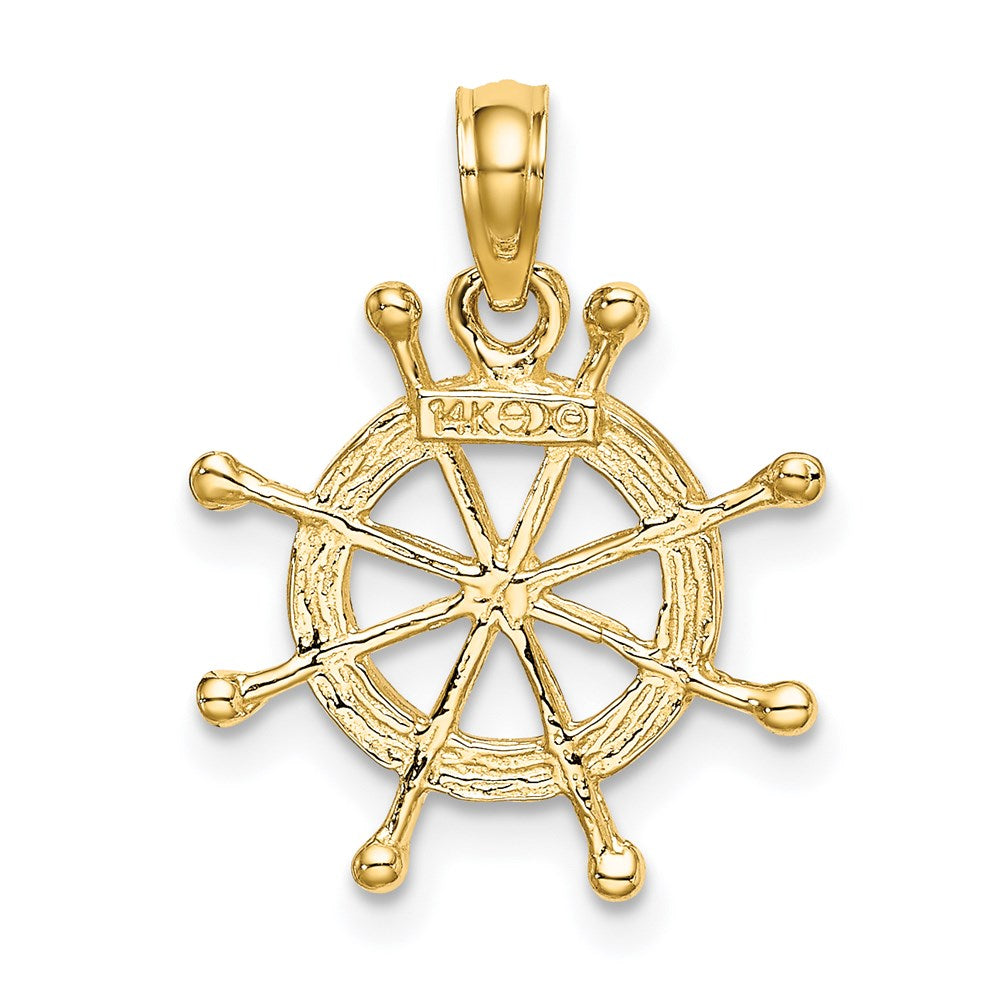 14K Gelb & Rhodium mit 2-d Ship Rad Charm