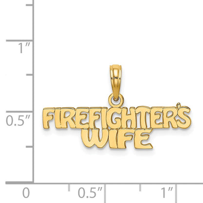 14K Gelbgold Firefighter Wife Charm