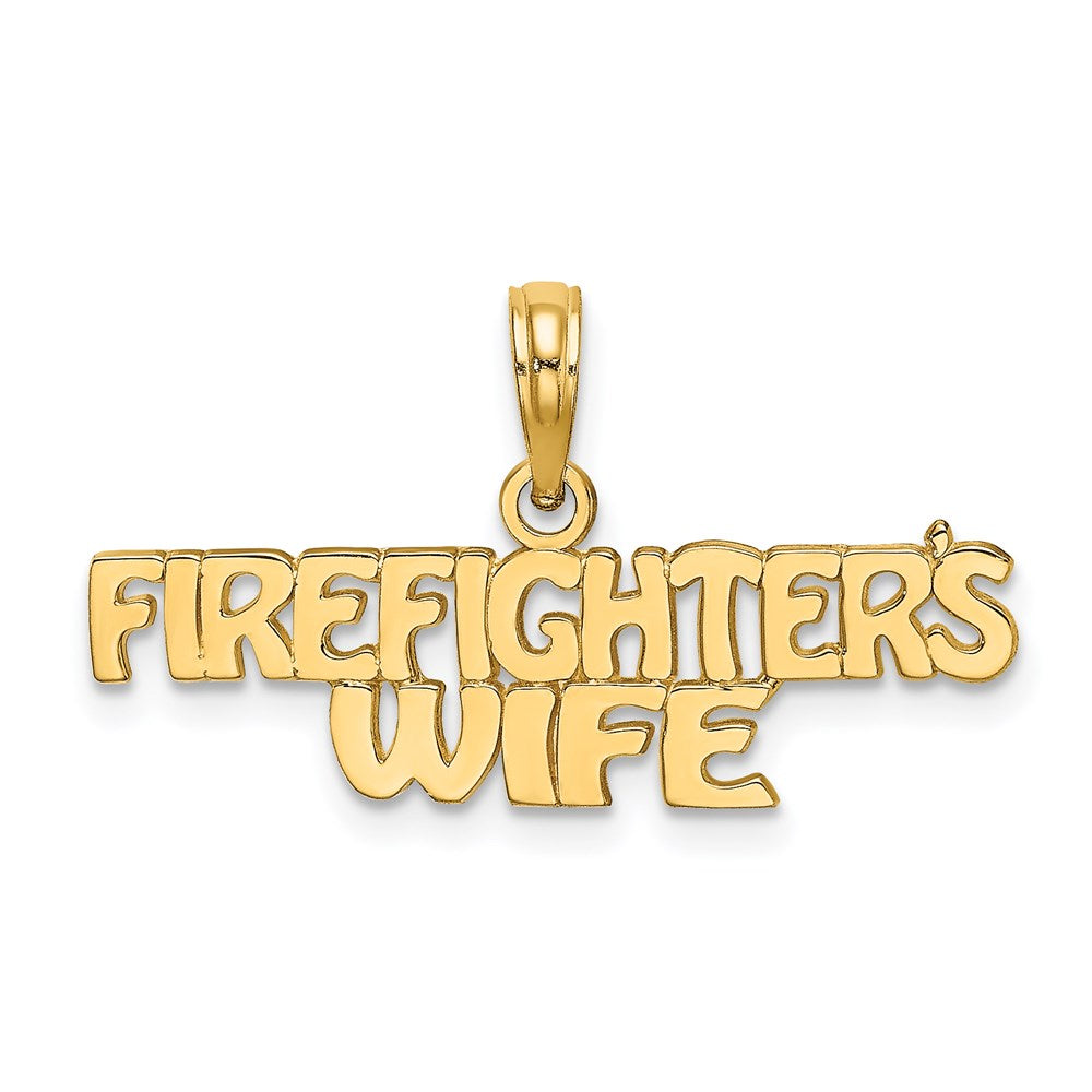 14K Gelbgold Firefighter Wife Charm