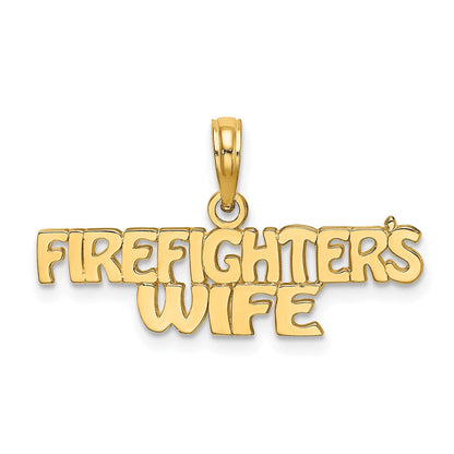14K Gelbgold Firefighter Wife Charm