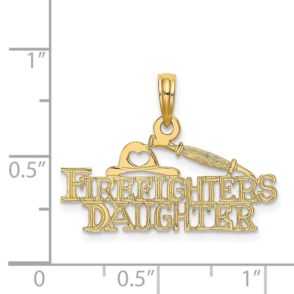 14K Gelbgold Firefighter Tochter Charm