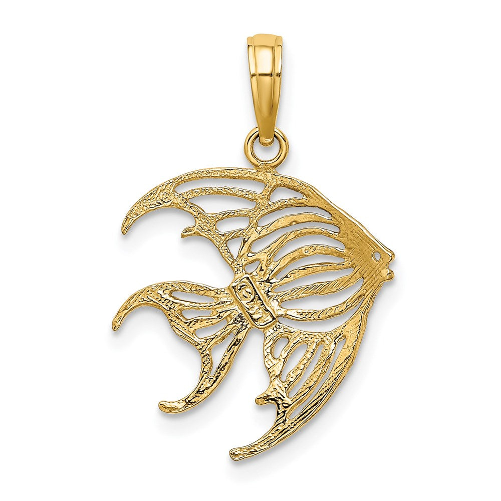 14K Gelb & Rhodium mit Ausgeschnitten Kaiserfisch Charm