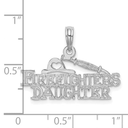 14K Weißgold Firefighter Tochter Charm
