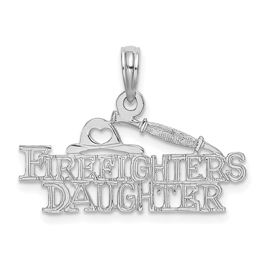 14K Weißgold Firefighter Tochter Charm
